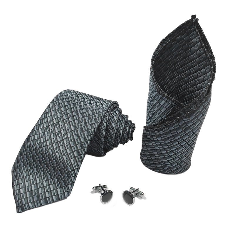 Tie With Pocket Square & Cufflink
